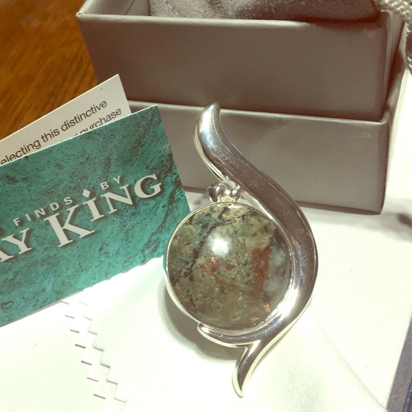 Jay King Jewelry - Jay King speckled copper agate 925 Silver pendant